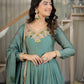 Sage Green Crinkle Anarkali Palazzo Set