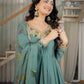 Sage Green Crinkle Anarkali Palazzo Set
