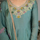 Sage Green Crinkle Anarkali Palazzo Set