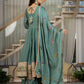 Sage Green Crinkle Anarkali Palazzo Set