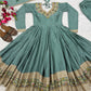 Sage Green Crinkle Anarkali Palazzo Set