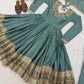 Sage Green Crinkle Anarkali Palazzo Set