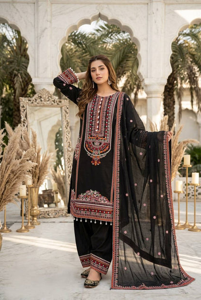 Mul Chanderi Mirror Suit