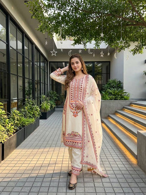 Mul Chanderi Mirror Suit