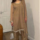 Embroidered Faux Georgette Suit Set with Dupatta
