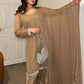 Embroidered Faux Georgette Suit Set with Dupatta
