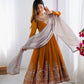 Designer Heavy Georgette Embroidered Party Wear Gown Set