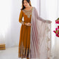 Designer Heavy Georgette Embroidered Party Wear Gown Set