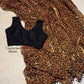 Leopard Print Satin Saree with Beaded Blouse