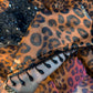 Leopard Print Satin Saree with Beaded Blouse