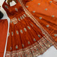 Ivory Peacock Feather Anarkali Gown