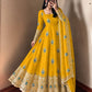 Ivory Peacock Feather Anarkali Gown