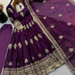 Ivory Peacock Feather Anarkali Gown