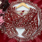 Red Embroidered Georgette Saree with Dupatta