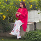 Red Mul Chanderi Kurta with Tulip Palazzo