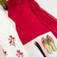 Red Mul Chanderi Kurta with Tulip Palazzo