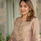 Champagne Shimmer Silk Kurta Pant Set