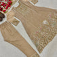 Champagne Shimmer Silk Kurta Pant Set