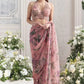 Orgenza Mirror Floral Printed sequence embroidery Saree