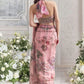 Orgenza Mirror Floral Printed sequence embroidery Saree