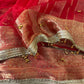 Red Tissue Ghungroo Saree for Karwa Chauth