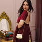 Wine Mirror Work Georgette Palazzo Set