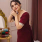 Wine Mirror Work Georgette Palazzo Set