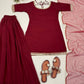Wine Mirror Work Georgette Palazzo Set