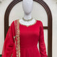 Red Embroidered Anarkali Suit with Dupatta