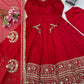Red Embroidered Anarkali Suit with Dupatta