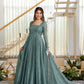Mustard Foil Work Shimmer Gown