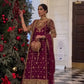 Embroidered Faux Georgette Suit Set with Dupatta