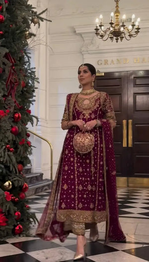 Embroidered Faux Georgette Suit Set with Dupatta