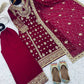 Embroidered Faux Georgette Suit Set with Dupatta