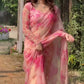 Orgenza Mirror Floral Printed sequence embroidery Saree