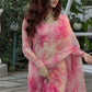 Orgenza Mirror Floral Printed sequence embroidery Saree