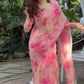 Orgenza Mirror Floral Printed sequence embroidery Saree