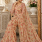 Orgenza Mirror Floral Printed sequence embroidery Saree