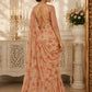Orgenza Mirror Floral Printed sequence embroidery Saree