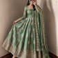 Sage Green Shimmer Silk Anarkali Gown Set