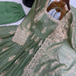 Sage Green Shimmer Silk Anarkali Gown Set