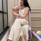 Ivory Satin Kurta Set with Ombre Dupatta