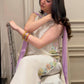 Ivory Satin Kurta Set with Ombre Dupatta