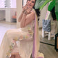 Ivory Satin Kurta Set with Ombre Dupatta