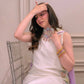 Ivory Satin Kurta Set with Ombre Dupatta
