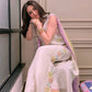 Ivory Satin Kurta Set with Ombre Dupatta