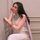 Ivory Satin Kurta Set with Ombre Dupatta