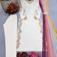 Ivory Satin Kurta Set with Ombre Dupatta