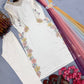 Ivory Satin Kurta Set with Ombre Dupatta