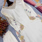 Ivory Satin Kurta Set with Ombre Dupatta